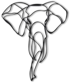 Διακοσμητικό Τοίχου Elephant 805BSG1126 52x41cm Black Wallity Metal