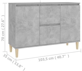 Ραφιέρα Γκρι Σκυροδέματος 103,5 x 35 x 70 εκ. από Μοριοσανίδα - Γκρι