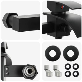 vidaXL Μίξερ ντους Μαύρο G 1 / 2 ίντσες