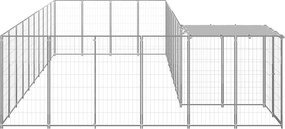 vidaXL Σπιτάκι Σκύλου Ασημί 19,36 μ² Ατσάλινο