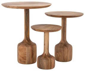 ΣΕΤ 3 ΣΤΡΟΓΓΥΛΑ ΤΡΑΠΕΖΑΚΙΑ ΣΑΛΟΝΙΟΥ GOBLET HM18348 ΞΥΛΟ ΑΚΑΚΙΑΣ Φ50x60Υεκ