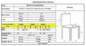 ART ΚΑΡΕΚΛΑ ΤΡΑΠΕΖΑΡΙΑΣ ΚΟΥΖΙΝΑΣ ΜΕΤΑΛΛΟ ΧΡΩΜΙΟ - PP ΑΣΠΡΟ