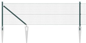 vidaXL Συρματόπλεγμα με ακίδες Ατσάλι Πράσινο Δίχτυ