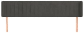 vidaXL Κεφαλάρι με Πτερύγια Σκούρο Γκρι 183x16x78/88 εκ. Βελούδινο