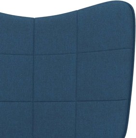vidaXL Κουνιστή Πολυθρόνα Μπλε Υφασμάτινη