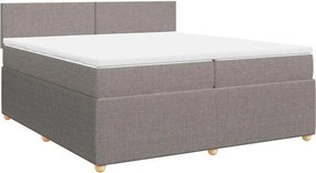 vidaXL Κρεβάτι Boxspring με Στρώμα Taupe 200x200 εκ. Υφασμάτινο