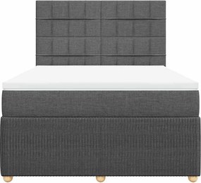 vidaXL Κρεβάτι Boxspring με Στρώμα Σκούρο Γκρι 160x200 εκ Υφασμάτινο