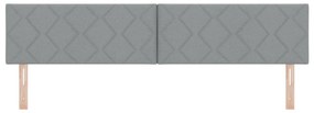 vidaXL LED Κεφαλάρι με Διαμαντένιο Σχέδιο σε Ανοιχτό Γκρι, 200 εκ Ύφασμα