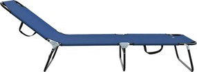 vidaXL Πτυσσόμενη ξαπλώστρα Μπλε 188 x 57 x 86,5 εκ. Πολυεστέρας