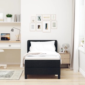 vidaXL Κρεβάτι Box Spring  με Στρώμα Μαύρο 80x200 εκ. Υφασμα