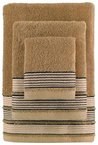 Πετσέτες Bela (Σετ 3τμχ) Brown Palamaiki Towels Set 70x140cm 100% Βαμβάκι