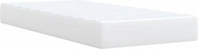vidaXL Κρεβάτι Boxspring με Στρώμα Λευκό 80 x 200 εκ. Συνθετικό Δέρμα