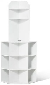 VEVOR 64&quot; Corner Storage Cabinet with Charging Station Adjustable Shelves White