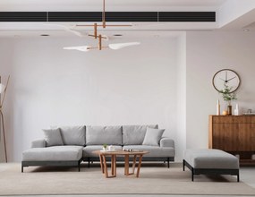 Corner Sofa Eti Black Left - Grey Grey