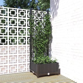 Ζαρντινιέρα Κήπου με Καφασωτό Μαύρο 40 x 40 x 121,5 εκ. από PP