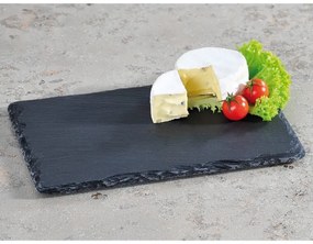 Δίσκος σερβιρίσματος Kesper 38100, 30x20cm, Σχιστόλιθος, Αντιολισθητικά πόδια, Μαύρο