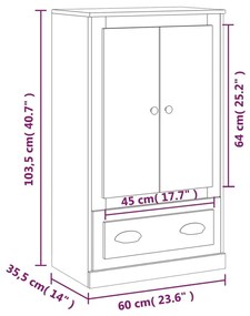 Ντουλάπα Καπνιστή δρυς 60x35,5x103,5 εκ. από Επεξεργασμένο Ξύλο - Καφέ