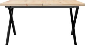 vidaXL Τραπεζάκι Σαλονιού Πλαίσιο X Μασίφ Πεύκο/Ατσάλι