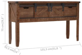 Τραπέζι Κονσόλα Καφέ 131 x 35,5 x 75 εκ. από Μασίφ Ξύλο Ελάτης - Καφέ