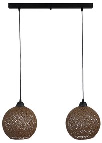 Φωτιστικό Οροφής Δίφωτο Heronia Silk 31-1211 Rope Natural/Black