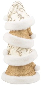 Χριστουγεννιάτικο Δεντράκι Με Σκουφάκια 240059 26x24 62cm White-Gold