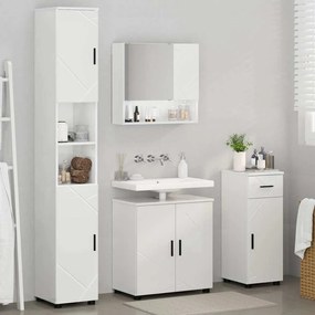 vidaXL Σετ Επίπλων Μπάνιου 4 pcs Γυαλιστερό λευκό 61 x 35 x 64 εκ.
