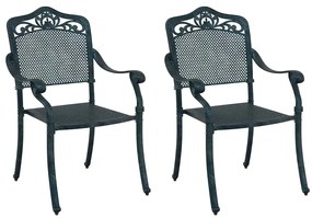 vidaXL Καρέκλα Κήπου 2 pcs Πράσινο 55 x 56.5 x 91εκ Αλουμίνιο