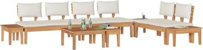 vidaXL Σετ Καναπέ Κήπου 5 pcs Καφέ και Κρέμα