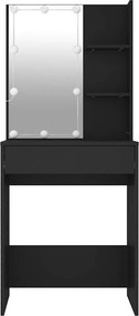 vidaXL Μπουντουάρ με LED Μαύρο 60 x 40 x 140 εκ.