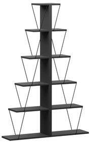 Bookcase mini Tars dark grey-black130x22x146cm 130x22x146 εκ.