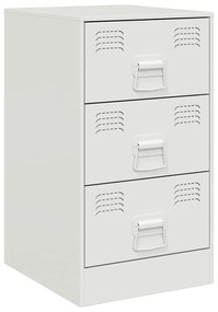 vidaXL Κομοδίνα 2 τεμ. Λευκό 34,5x39x62 εκ. από Χάλυβα