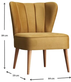 Καρέκλα Layla Megapap υφασμάτινη χρώμα χρυσό 67x50x80εκ.