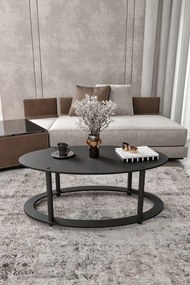 Τραπεζάκι Σαλονιού Μαύρο EGUZI 60x38x40