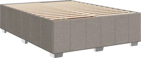 vidaXL Κρεβάτι Boxspring με Στρώμα Taupe 140x190 εκ. Υφασμάτινο