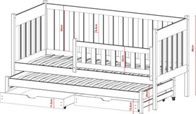 KAJA 80x200 graphite bunk bed Lano Furniture