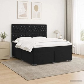 vidaXL Κρεβάτι box spring με στρώμα Μαύρο 180 x 200 cm Βελούδο