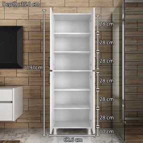 Ντουλάπι Λευκό FOZOPUL 62.6x35.8x191