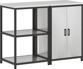 vidaXL Σετ Αποθήκευσης Κουζίνας HATTEM 2 pcs Ασημί Ανοξείδωτο Ατσάλι