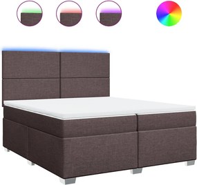 vidaXL Κρεβάτι Boxspring με Στρώμα Σκούρο Καφέ 200x200 εκ. Υφασμάτινο