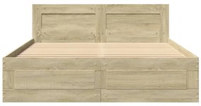 vidaXL Πλαίσιο Κρεβατιού με Κεφαλάρι Sonoma Δρυς 120x200εκ. Επεξ. Ξύλο
