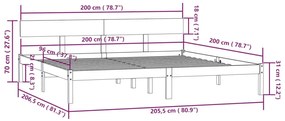 ΠΛΑΙΣΙΟ ΚΡΕΒΑΤΙΟΥ 200 X 200 ΕΚ. ΑΠΟ ΜΑΣΙΦ ΞΥΛΟ ΠΕΥΚΟΥ 810167