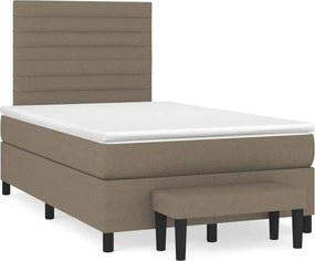 vidaXL Κρεβάτι Boxspring με Στρώμα Taupe 120x200 εκ. Υφασμάτινο