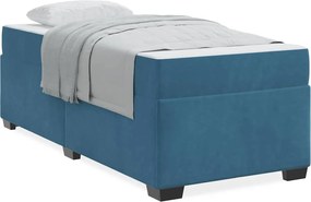 vidaXL Σκελετός Κρεβατιού με στρώμα Μπλε 80 x 200 cm ύφασμα