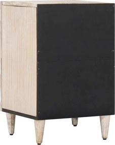 vidaXL Ντουλάπι Μπάνιου Λευκό 38 x 33,5 x 58 εκ. Στερεό ξύλο μάνγκο