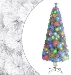 vidaXL Χριστουγεννιάτικο Δέντρο Τεχνητό Λευκό LED/Οπτικές Ίνες 240 εκ.