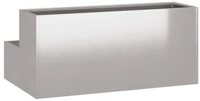 vidaXL Γλάστρα Κήπου Ασημί 100 x 60 x 45 εκ Ανοξείδωτο ατσάλι