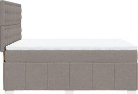 vidaXL Κρεβάτι Boxspring με Στρώμα Taupe 140x190 εκ. Υφασμάτινο