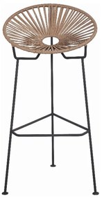 Σκαμπό Μπαρ Acapulco/S 01-00-1255 51x51x97cm Black-Beige