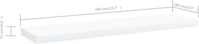 vidaXL Ράφια Βιβλιοθήκης 4 τεμ. Λευκά 40x10x1,5 εκ. από Επεξ.Ξύλο