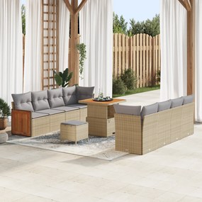 vidaXL Σετ Καναπέ Κήπου 11 pcs μπεζ και ανοιχτό γκρι 80 x 80 x 71 cm